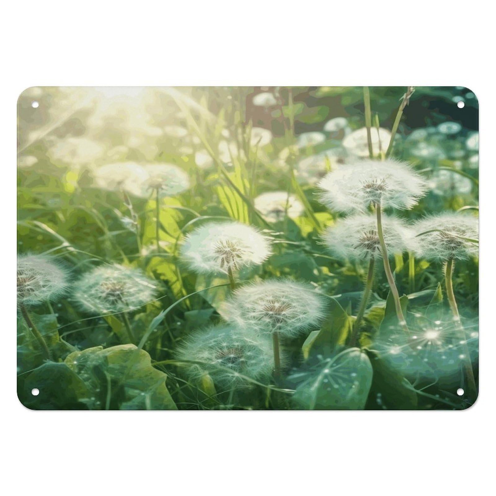 Fekiloot Style Dandelions On The Grass Wall Decor Iron Painting Metal Sign