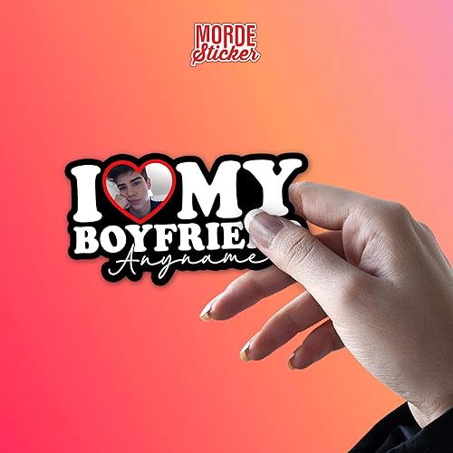 Miniatura 6 de Calcomanía personalizada con texto en inglés "I Heart My Boy", calcomanías personalizadas con nombre de foto, regalos de San Valentín, calcomanías