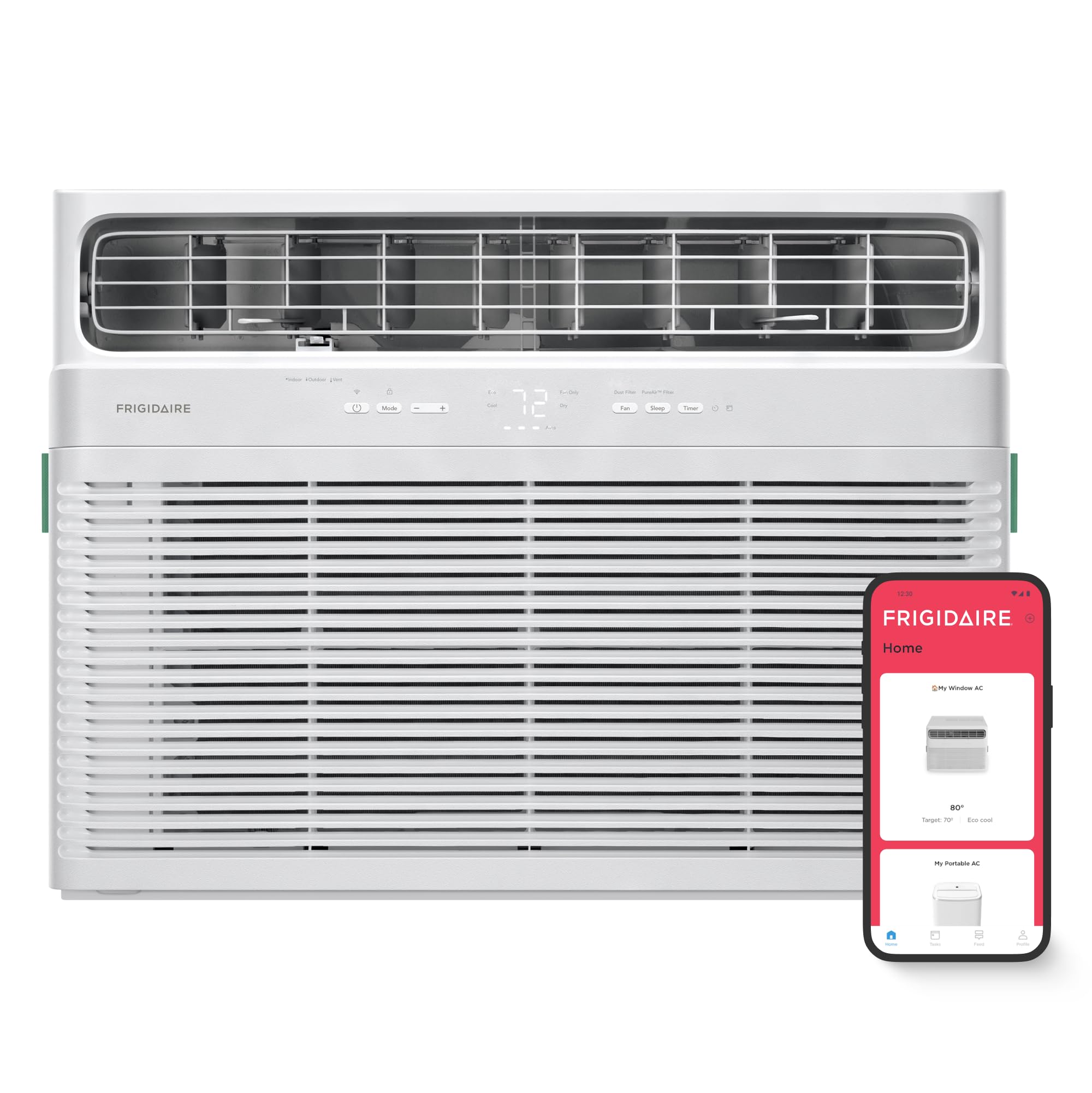 Frigidaire 18,000 BTU Smart Window Air Conditioner with Wi-Fi, Cools Up to 1,020 Sq. Ft., Remote Control, Quiet Operation, Eco Mode, 3 Fan Speeds, White