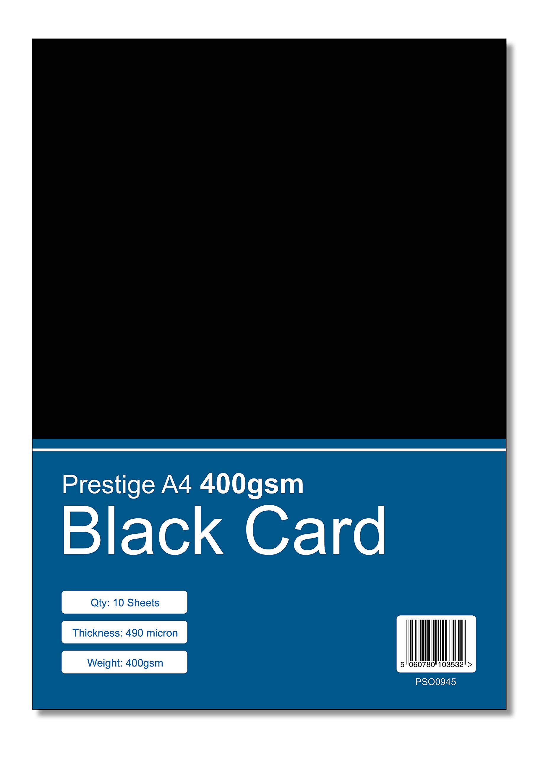 Prestige A4 Black 400gsm Thick Craft Card - 10 Sheets per Pack -Black Card