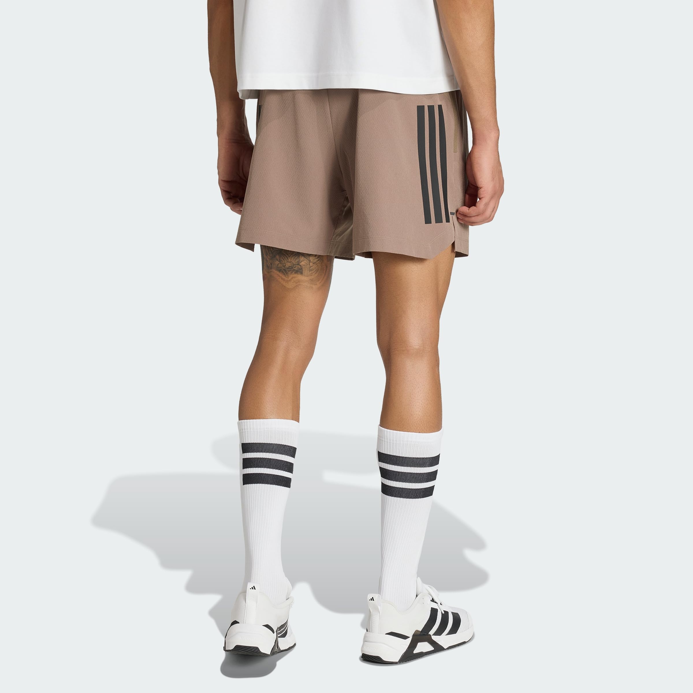 adidas Uomo D4T Primelift 3 Stripes Shorts, Khaki Six, XXL