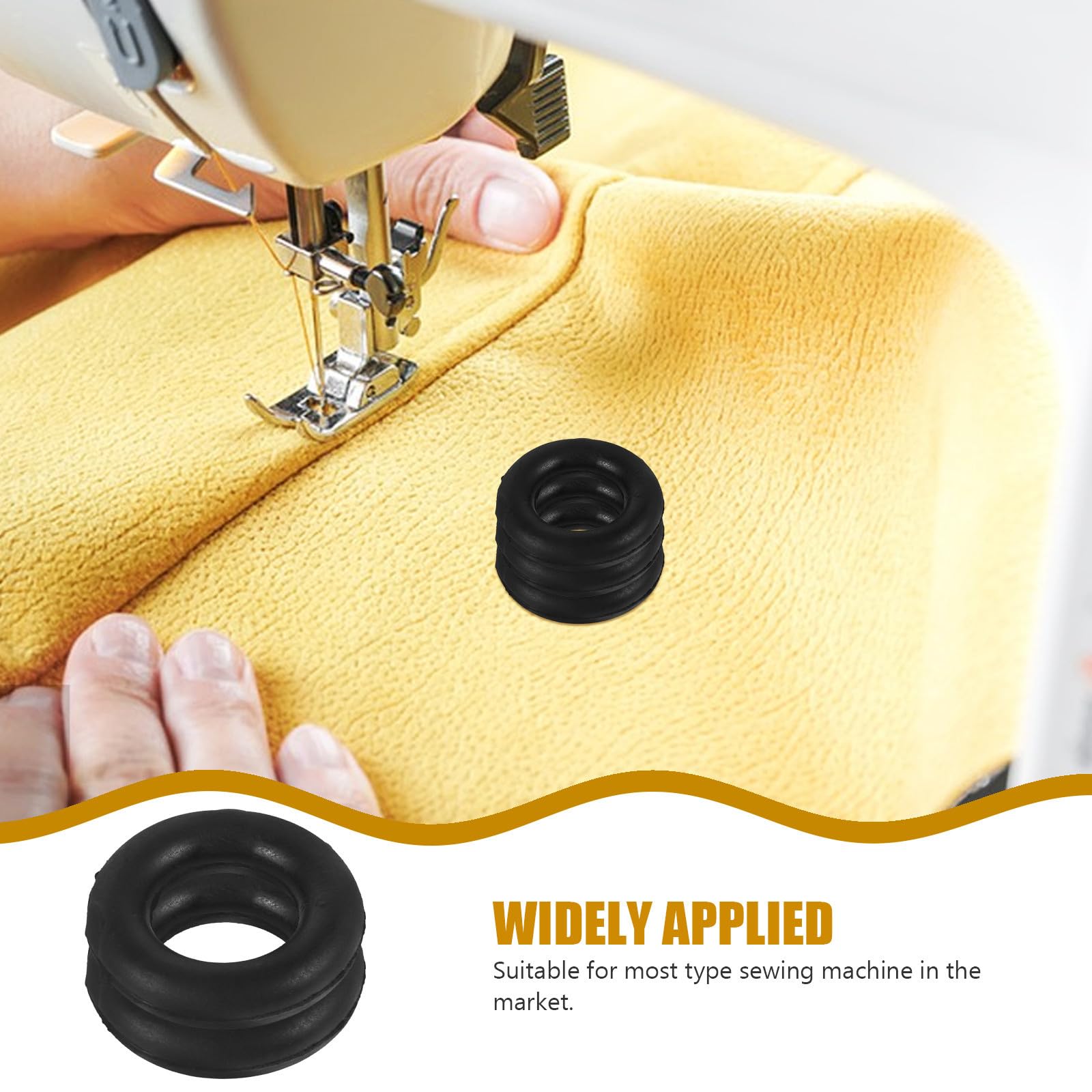Enrollador de máquina de coser de goma negro, 5 piezas, accesorios para máquina de coser doméstica, compatible con Butterfly, Flyingman y Bee