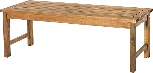 Miniatura 6 de Walker Edison Mueble de madera de acacia., Banco, Marrón