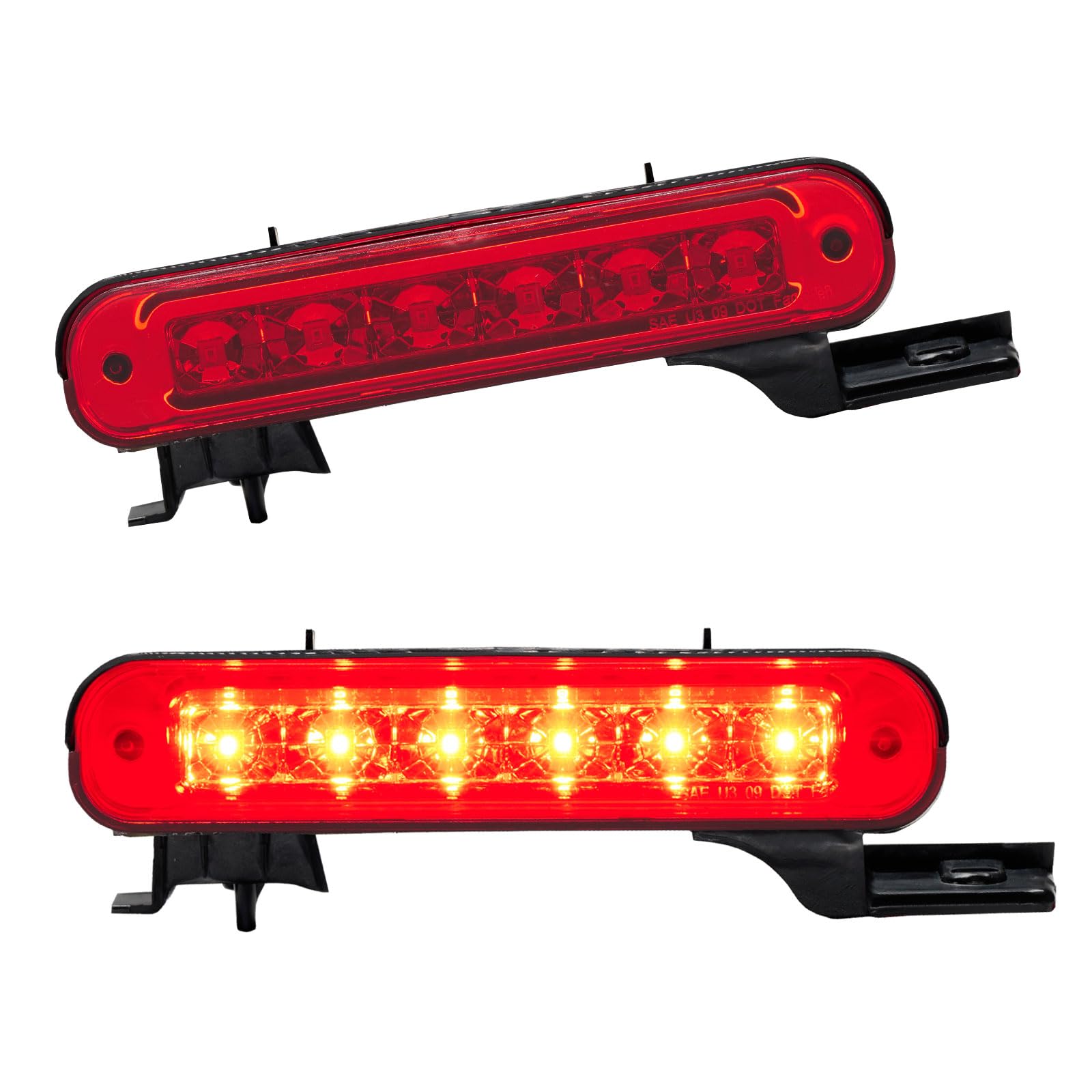 Third 3rd Brake Light LED for 2012-2018 Ford Flex, High Mount Rear Brake Lights Assembly for 12-18 Flex, Waterproof Center Cab Lamp Stop Light (Red)