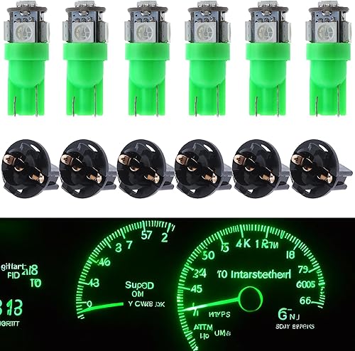 Bombillas LED T10 verdes para salpicadero, panel de instrumentos, calibre 2825 194 W5W, lámpara interior de automóvil con enchufes de bloqueo
