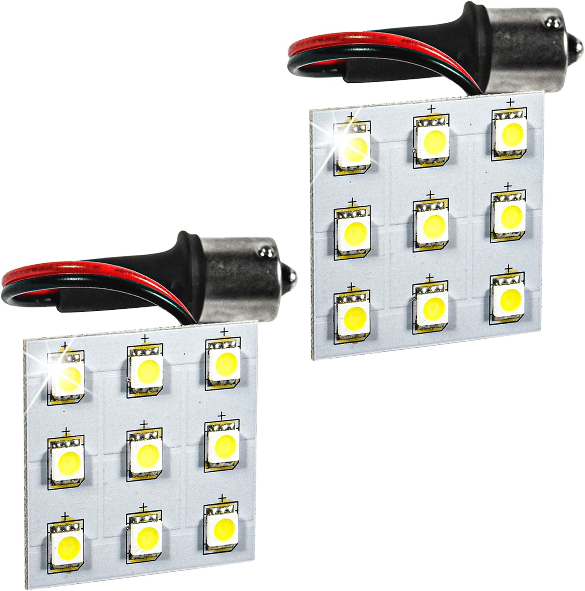HQRP 2-Pack BA15s Bayonet Base 9 LEDs SMD 5050 LED Bulb Cool White Replacement for #1141#1156 Jamboree Searcher RV Interior Porch Light Replacement