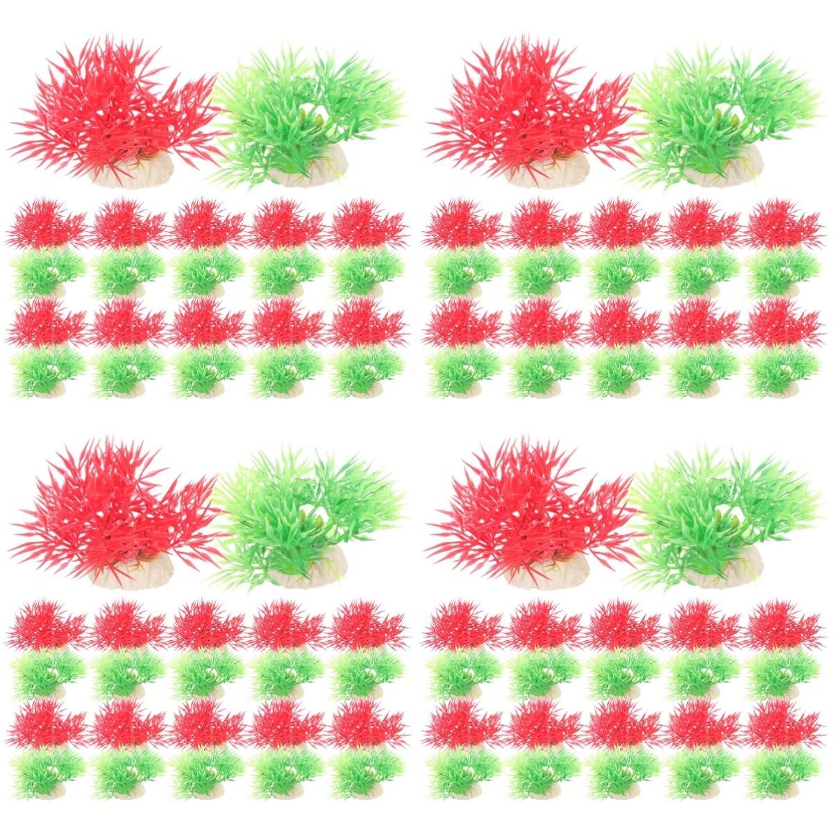 BESPORTBLE 4 Juegos Plantas De Agua De Plástico Simuladas Pecera De Arranque Peces De Acuario Plantas De Acuario Suaves Pequeña Hierba De Acuario Peceras El Plastico 20 Piezas * 4