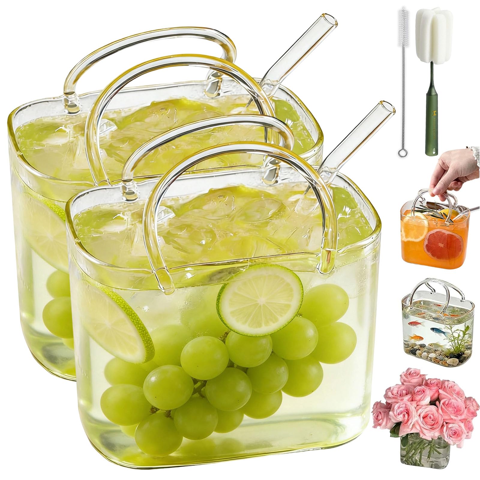 Vase à poisson en verre style sac pour décorer vos tables