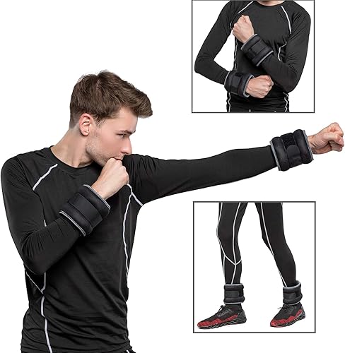 Miniatura 5 de Pesas de tobillomuñeca, pesas pequeñas para mujeres y niños, equipo de ejercicio con correas ajustables para fitness, gimnasio, baile, caminar,