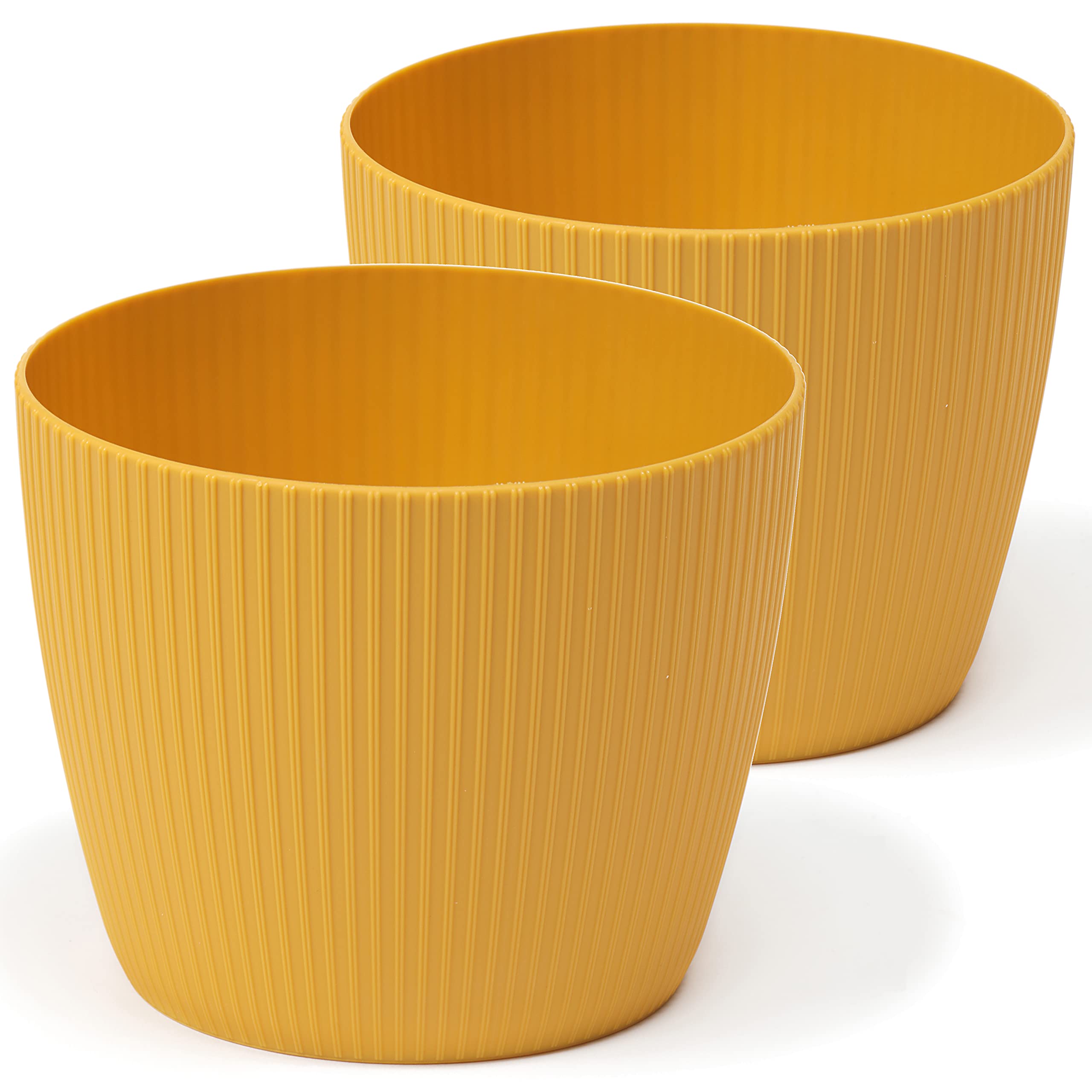Tymar Vaso Per Fiori Rotondo 15,5 Cm - 2 Pezzi, Plastica Resistente UV, Blu Marino, Ideale Per Interni/Esterni