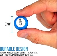 Vista 8 de Regal Bingo - Juego de bingo profesional con jaula de rueda de 11 pulgadas, 75 bolas de bingo, tablero maestro, 18 tarjetas de bingo y 25 tarjetas