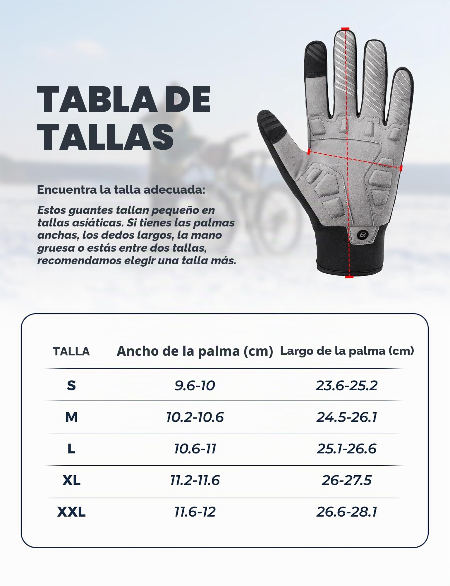 ROCKBROS Guantes Largos con Pantalla Táctil y Almohadilla SBR para Ciclismo | Antivibración y Antideslizantes para MTB, Bicicleta Carretera, Deportes al Aire Libre Unisex para Otoño Primavera