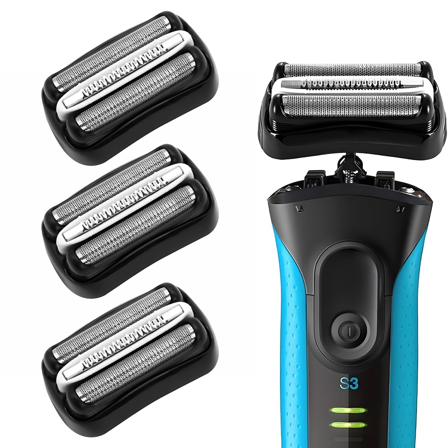 Series 3 32B Replacement Head, Series 3 Electric Shaver Replacement Head for Braun S3 Foil & Cutter Razor Heads, Applicable for Braun S3 3040s 3010s 310s 3000s 3050cc 3080s 390cc etc, 3Pack