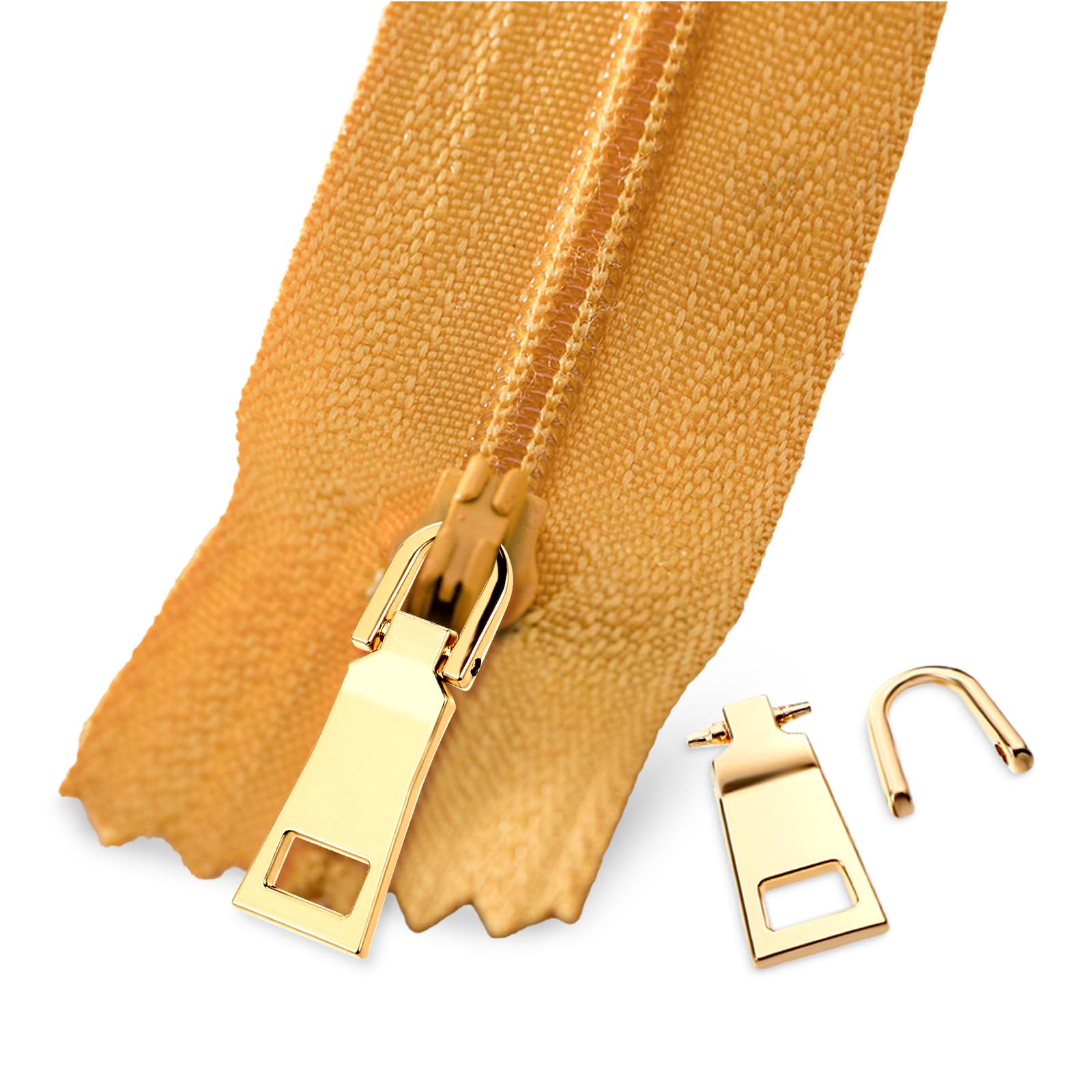 3 piezas de cremallera de repuesto para reparación de cremallera, pestaña deslizante de cremallera, reparación de pestañas doradas para equipaje, mochila, chaqueta, maleta, abrigo, bolsos, nociones de