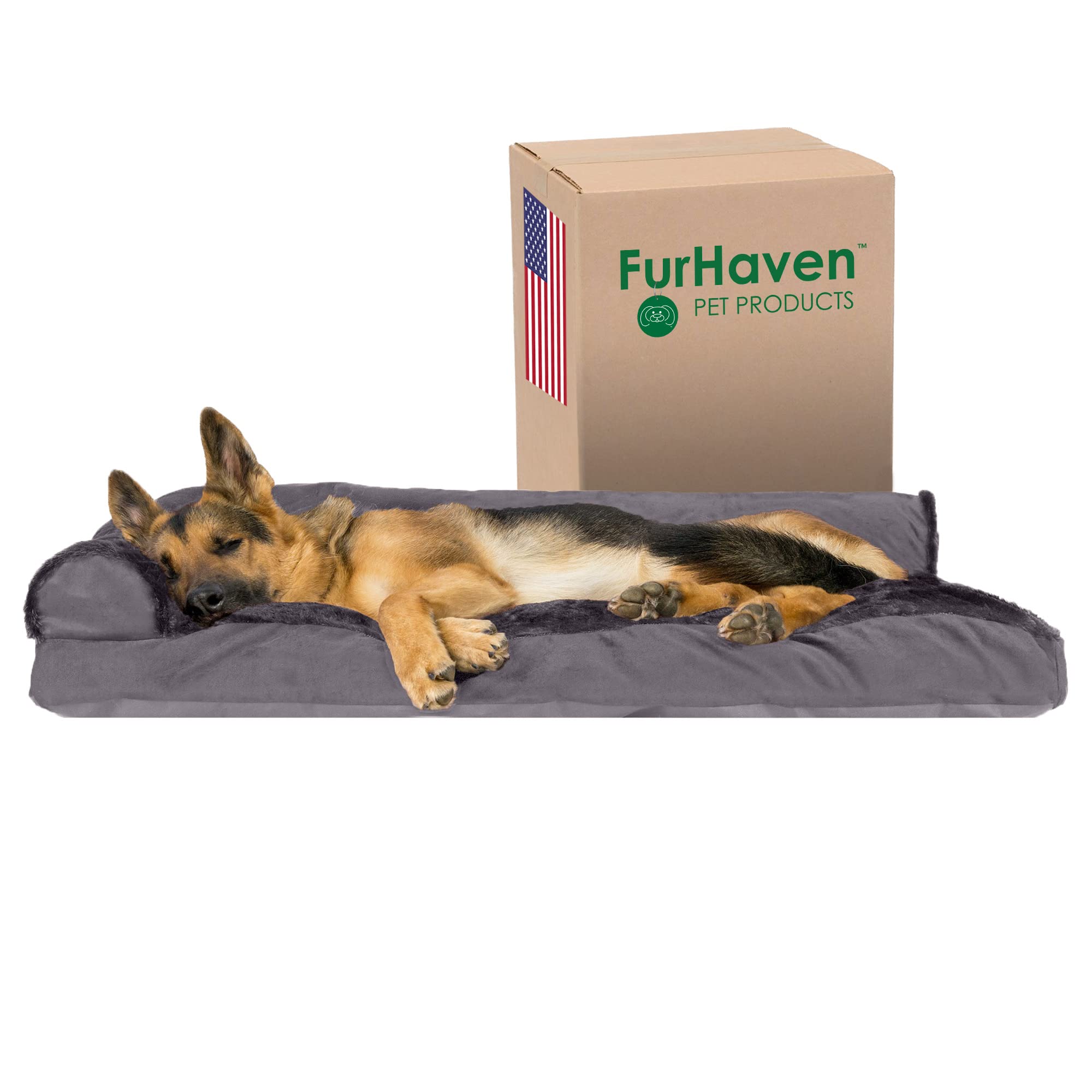 Furhaven Cooling Gel Dog Bed For Large Dogs - Orthopedic L-Shaped Chaise, Removable Cover, Jumbo/XL - View #8