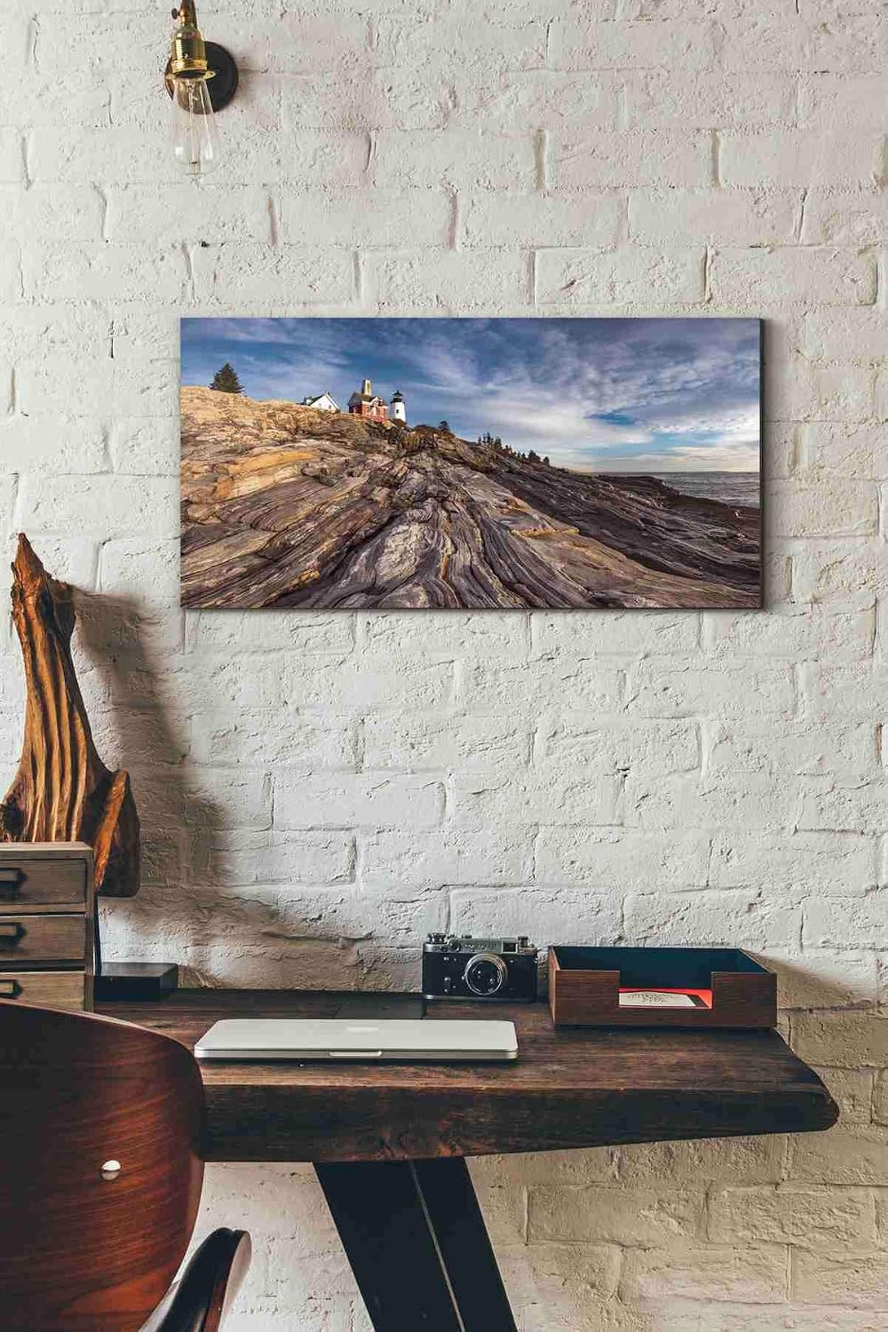Epic Graffiti 'Pemaquid Point' by Darren White, Canvas Wall Art, 12"x24"