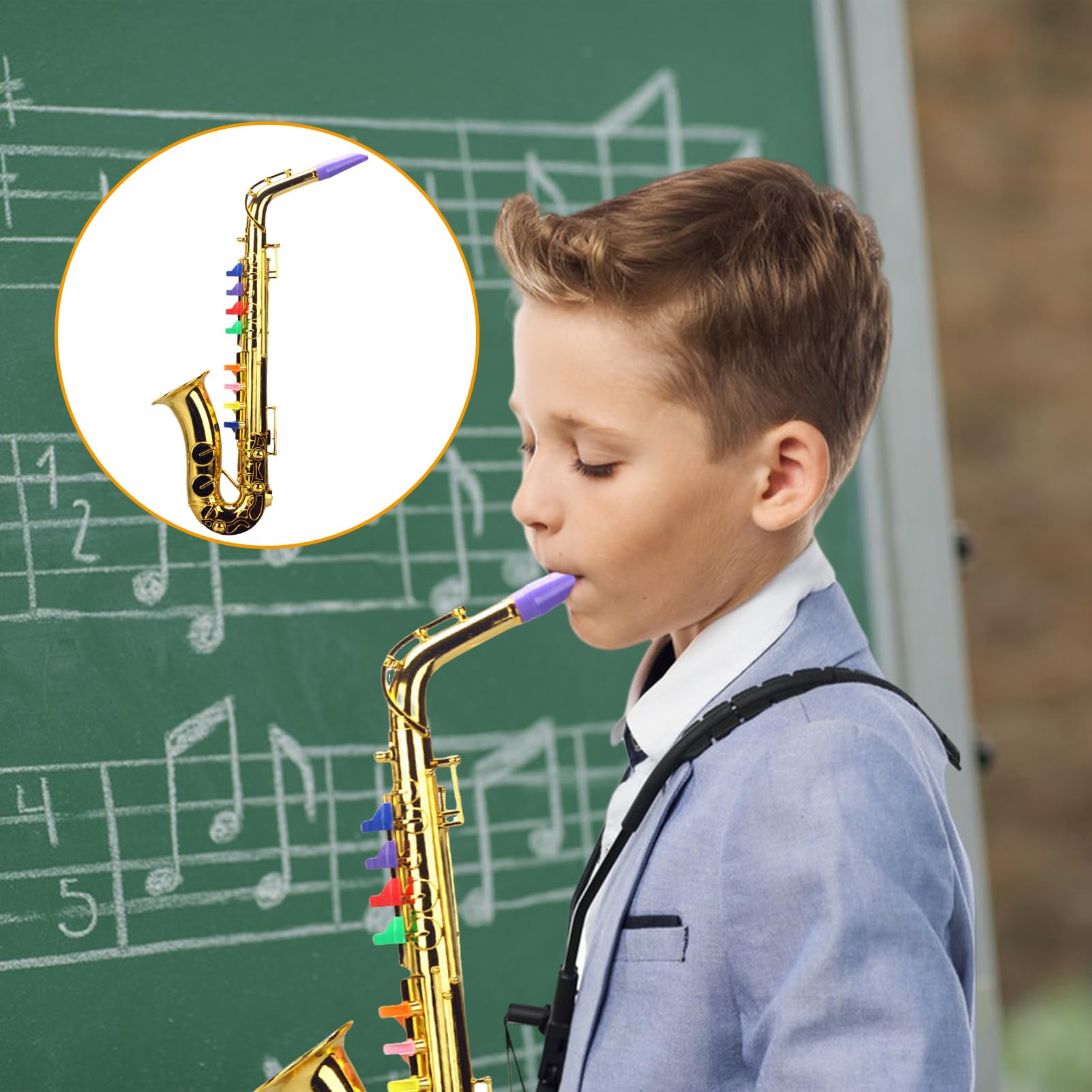 HLONK Saxophone pour Enfants Instruments à Vent Musicaux Saxophone Corne Créateurs de Bruit