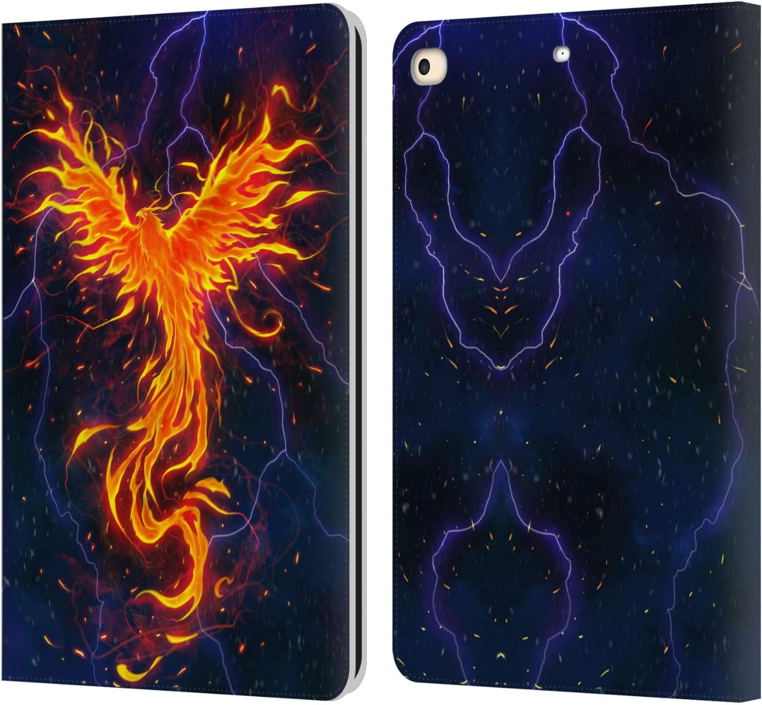 Head Case Designs Officially Licensed Christos Karapanos Resurgence Phoenix 3 Leather Wallet Case Compatible with Apple iPad 10.2 2019/2020/2021