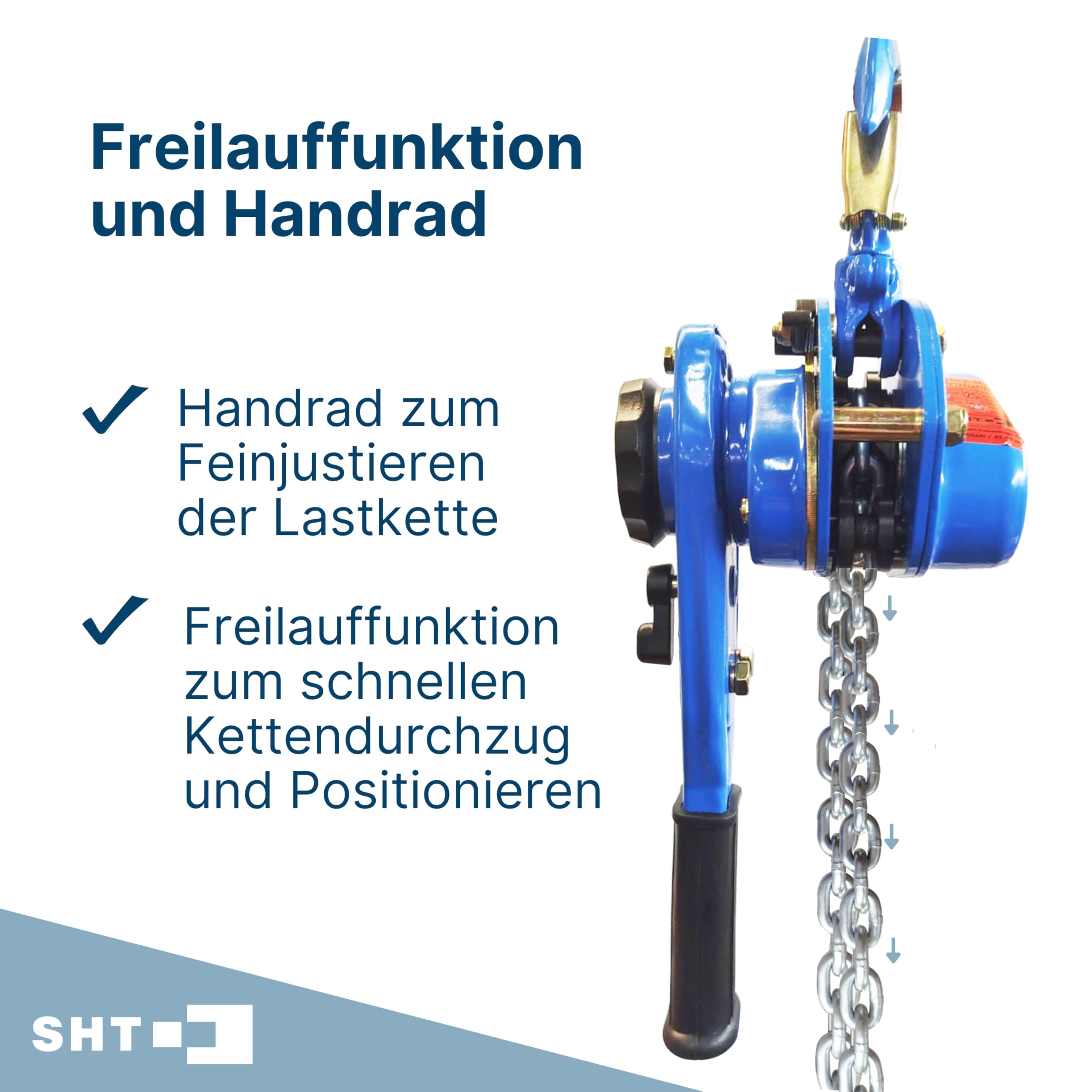 SHT Ratschenzug/Hebelzug/Hubzug, Tragfähigkeit: 750kg|Hubhöhe: 1,5m