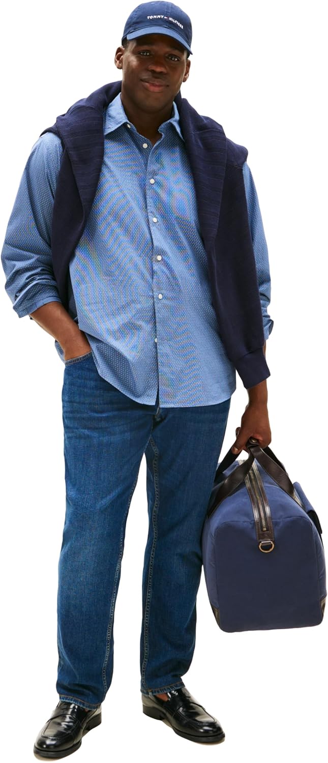 Tommy Hilfiger Mens Long Sleeve Poplin Shirts in Regular Fit, Men's Button Down Shirts, Also Available in Big and Tall - Image 4