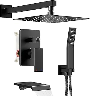 Shower System with Tub Spout, All Metal Tub Shower Faucet Set with 10'' ...