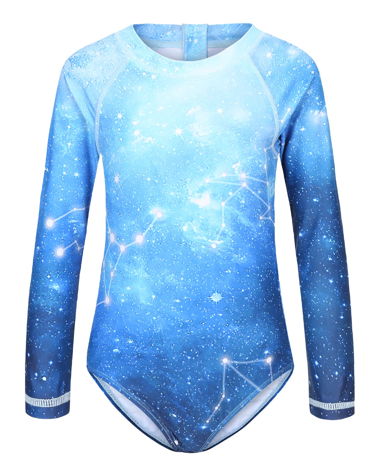 Girls One Piece Rash Guard Long Sleeve Swimsuits for Girls UPF 50+ Sun Protection Bathing Suits 3-16 Years