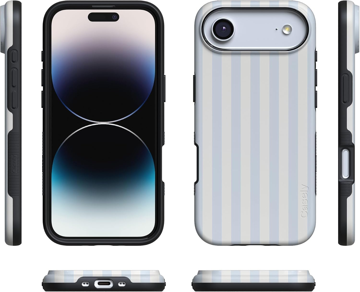Casely iPhone 17 Air Case | Blue Stripes | Sunday Best | Bold Protective Design | Compatible with MagSafe