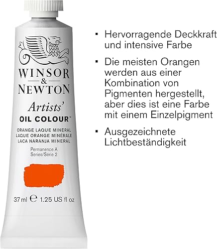 Miniatura 11 de Winsor & Newton Artists' Oil Color, 37ml (1.25 oz) Tube, Orange Laque Mineral