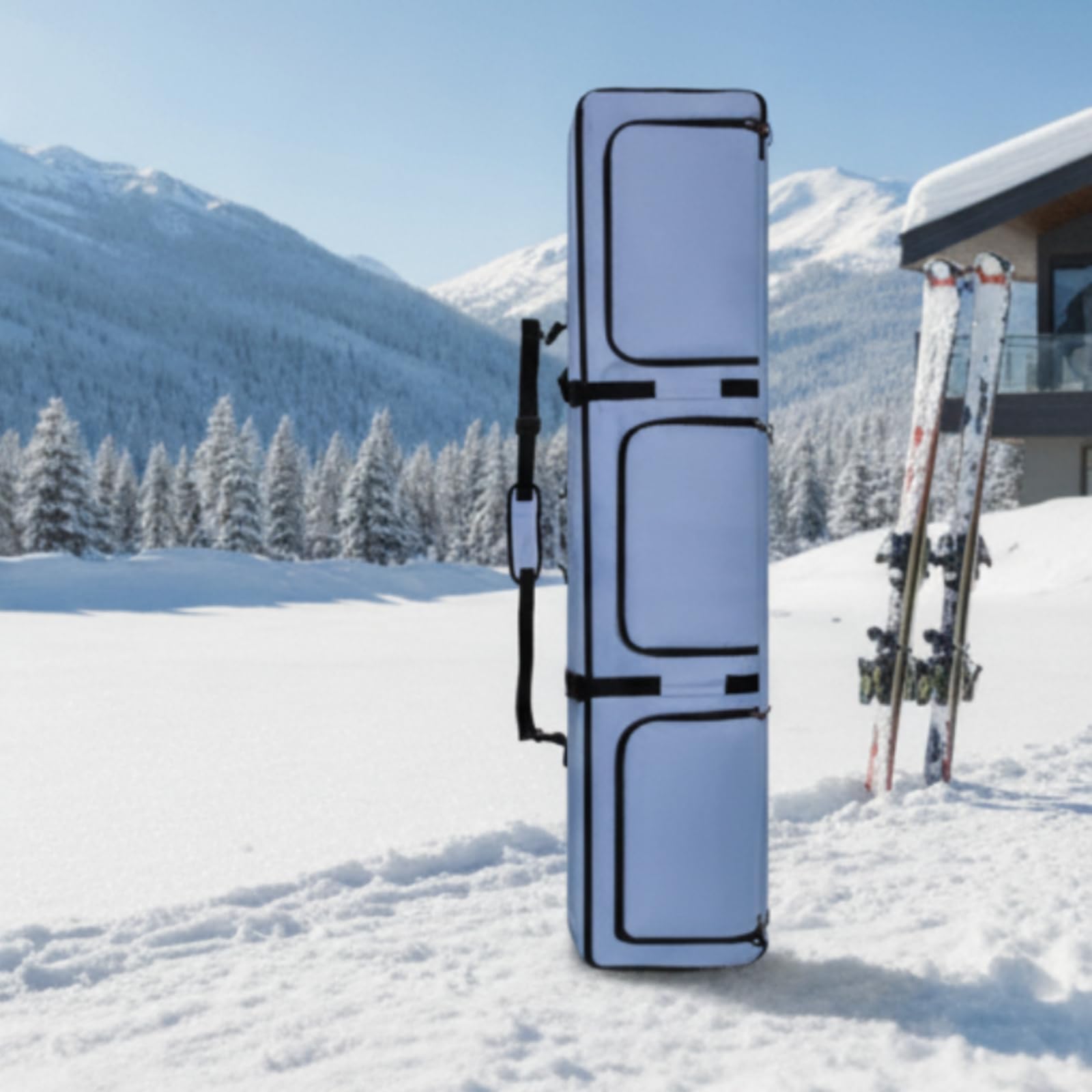 Qianly Borsa da Snowboard con Manico | Multitasche, Borsa da Snowboard con Tasca Esterna, Spaziosa, per Montagna