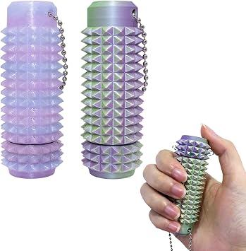 2pcs Little Spiky Grippie Stim Keychain, Little Ouchies Pain Fidget Toys, Sensory Toy for Relaxation Stress Relief Anxiety Relief Novelty Gifts for Adults Friends Coworkers
