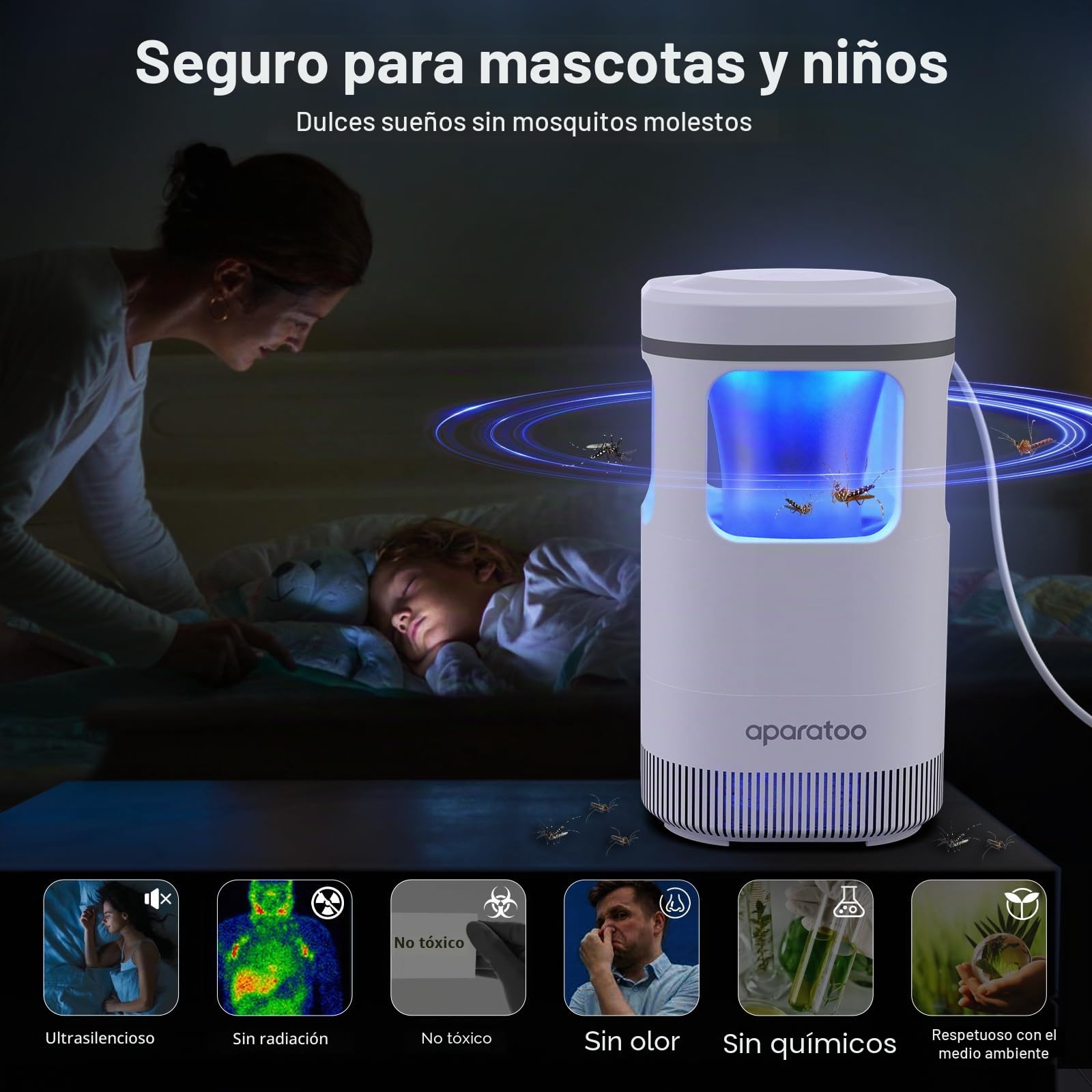 Mata moscas, lámpara matamoscas eléctrica, trampa para insectos, matamoscas de frutas USB, mata insectos UV para dormitorio, camping, cocina, oficina, atrapamoscas seguro para exteriores e interiores