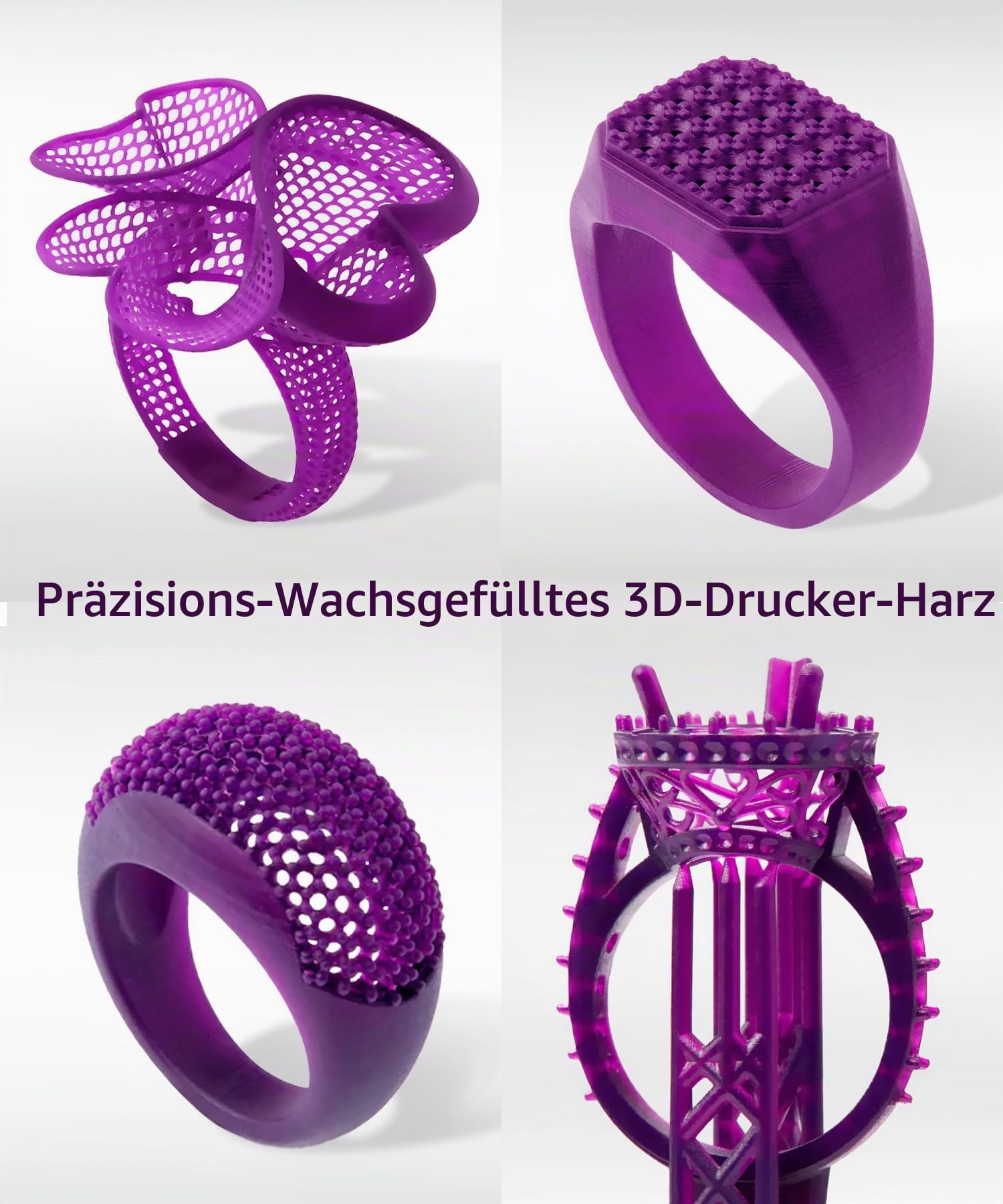 SuperCast 8K 3D Drucker Harz Wachsgefüllt für ultrafeine Filigranarbeiten, Schmuck und Metallguss, Hergestellt in Korea von 3DMaterials (500g)