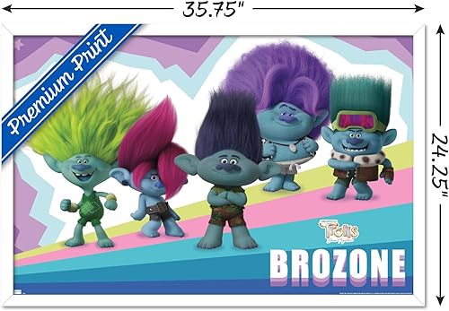 Miniatura 3 de Trends International Trolls Band Together - Póster de pared de brozone, 22.37 x 34.00 pulgadas, versión enmarcada en blanco