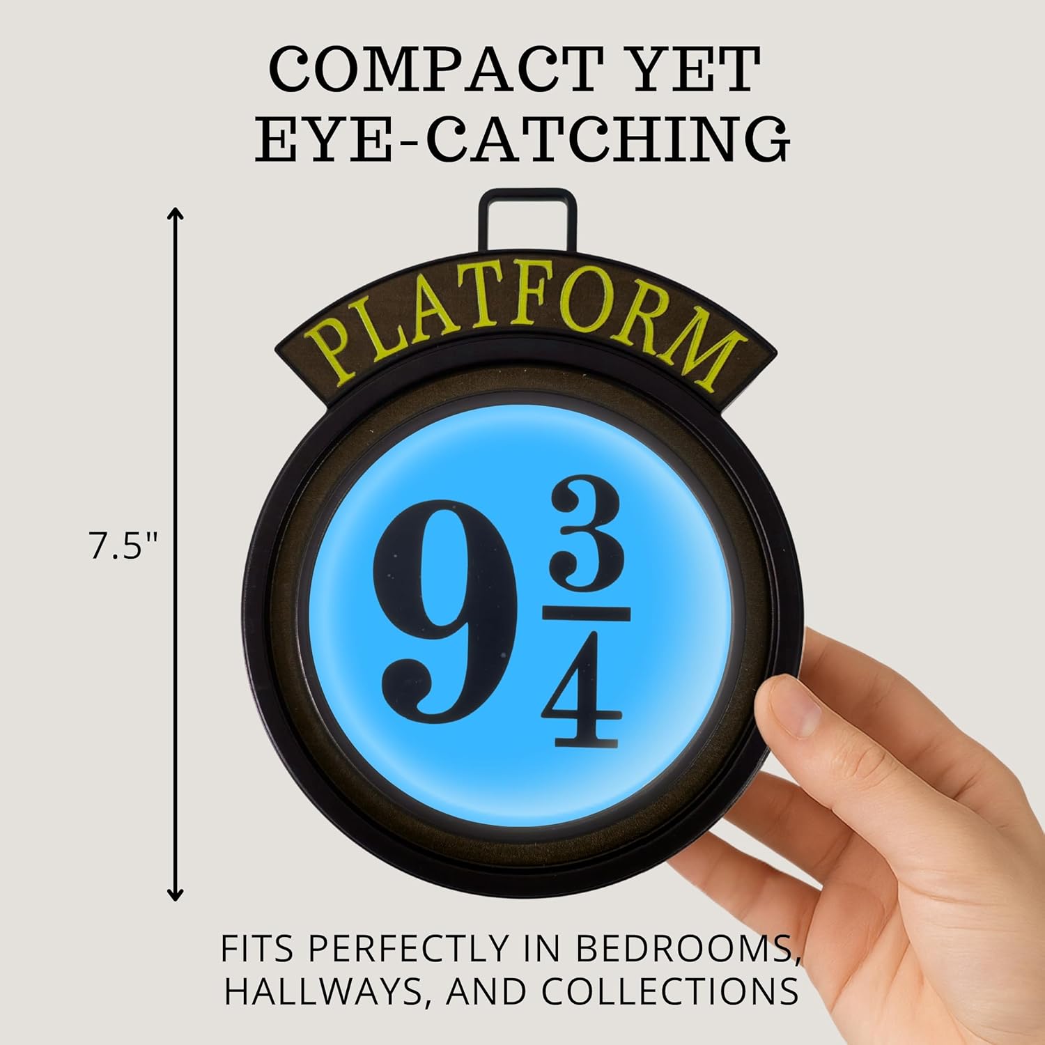 9¾ Platform Hanging Night Light – Platform 9 3/4 Light LED Wall Mount Lamp with Remote Magic Wall Decor for Bedroom Living Room or Patio Decorative Lighted Wall Sign for Fantasy-Themed Room or Gift