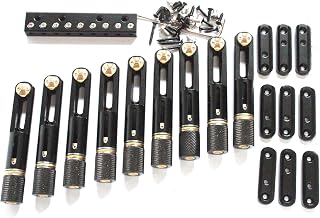 One set 9 strings black single headless bass bridge