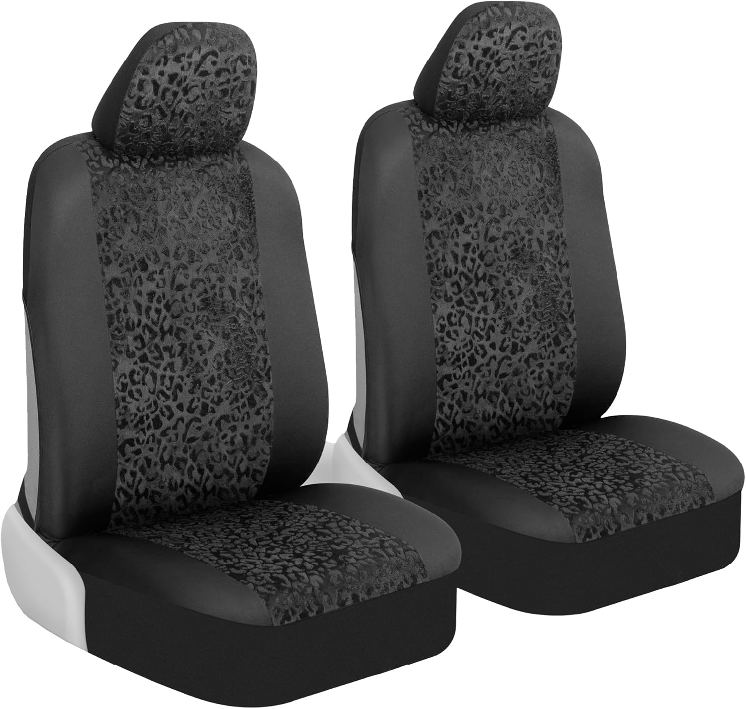 BDK Black Leopard Car Seat Covers for Front Seats, Animal Print Front Seat Cover Set with Matching Headrest, Sideless Design for Easy Installation, Fits Most Car Truck Van and SUV, (Pack of 2) BDK Black Leopard Car Seat Covers for Front Seats, Animal Print Front Seat Cover Set with Matching Headrest, Sideless Design for Easy Installation, Fits Most Car Truck Van and SUV, (Pack of 2)