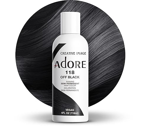 Adore Tinte semipermanente para el cabello, vegano y libre de crueldad, 4 onzas líquidas, 118 Off Black (paquete de 1) disponible en Yaxa Mexico