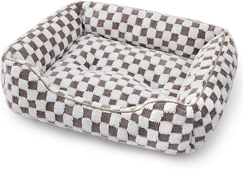 Miniatura 16 de JOEJOY Camas para Perros Pequeños - Lindas Camas para Gatos de Interior Camas Calmantes para Mascotas, Cama Ortopédica Rectangular Acogedora para