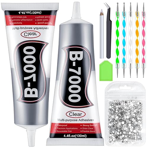 Miniatura 7 de B7000 Jewelry Rhinestones Glue, Cludoo 5PCS B-7000 Clear Super Glue Transparent Industrial Adhesive for Phone Repair Jewelery Making Crafts Gem