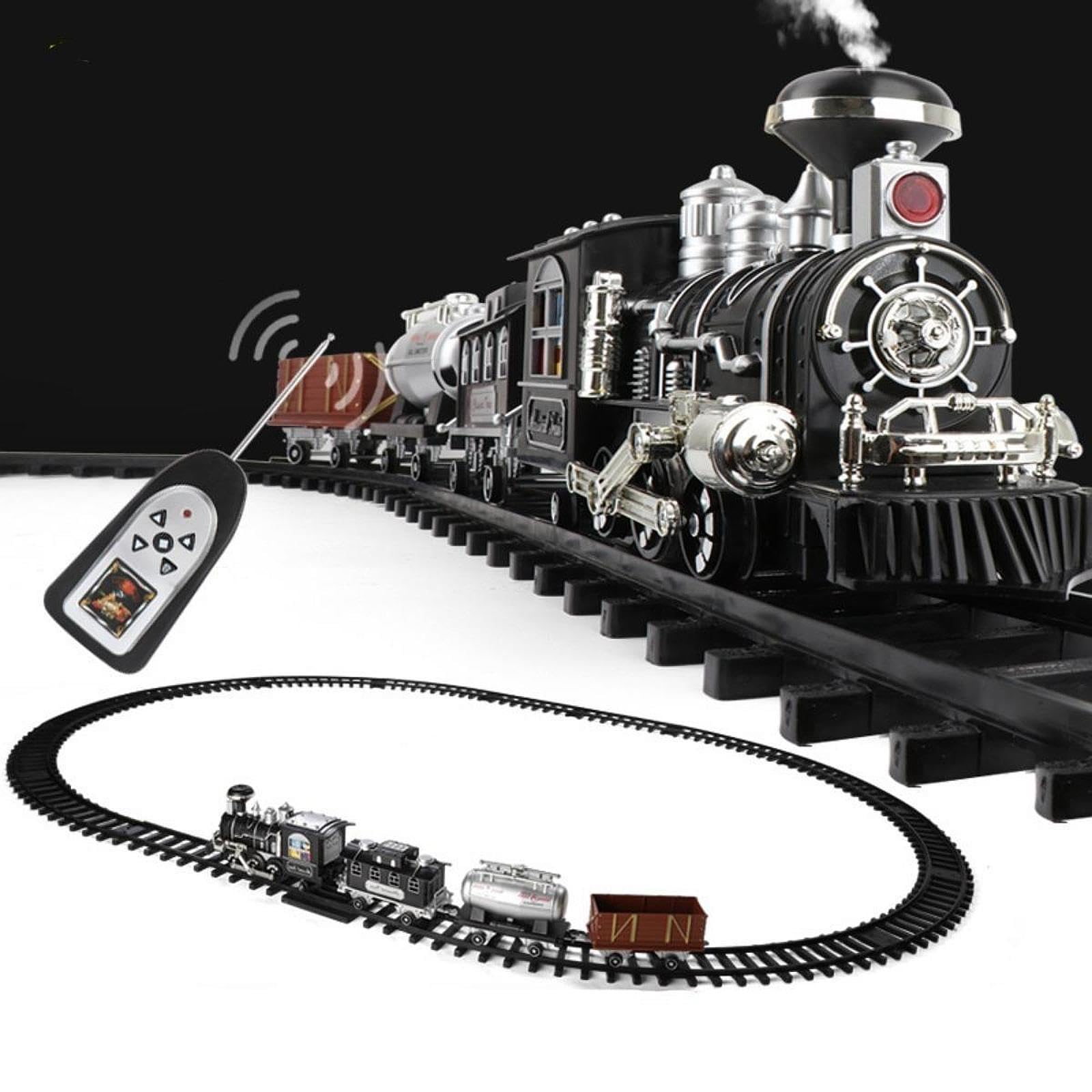 Tren de Juguete para Niños, Tren Teledirigido con Luces Y Sonidos, Locomotora de, Tren Eléctrico con Vías para Niñas Y Niños.