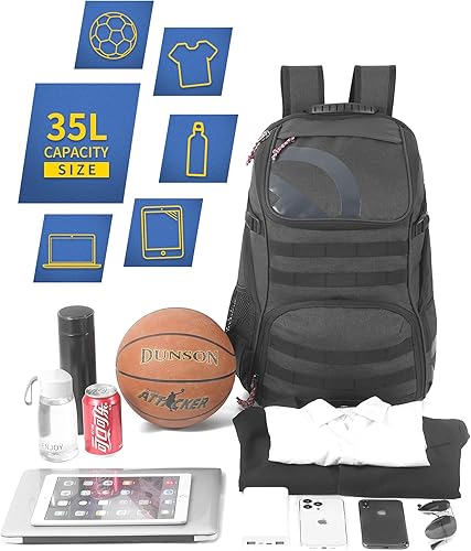 Miniatura 2 de TRAILKICKER Basketball Bag Backpack with Ball Holder Multi-Sport Backpack for Soccer Volleyball Football Baseball Helmet