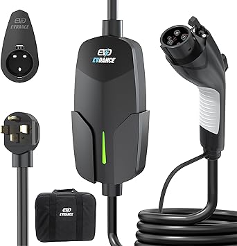 EVDANCE Level 2 EV Charger 32Amp, 7.68kW Portable & Home EV Car Charger with 25FT Cable, NEMA 14-50 Plug, IP66 Waterproof, 240V Electric Vehicle Charging Station Compatible with All J1772 EVs