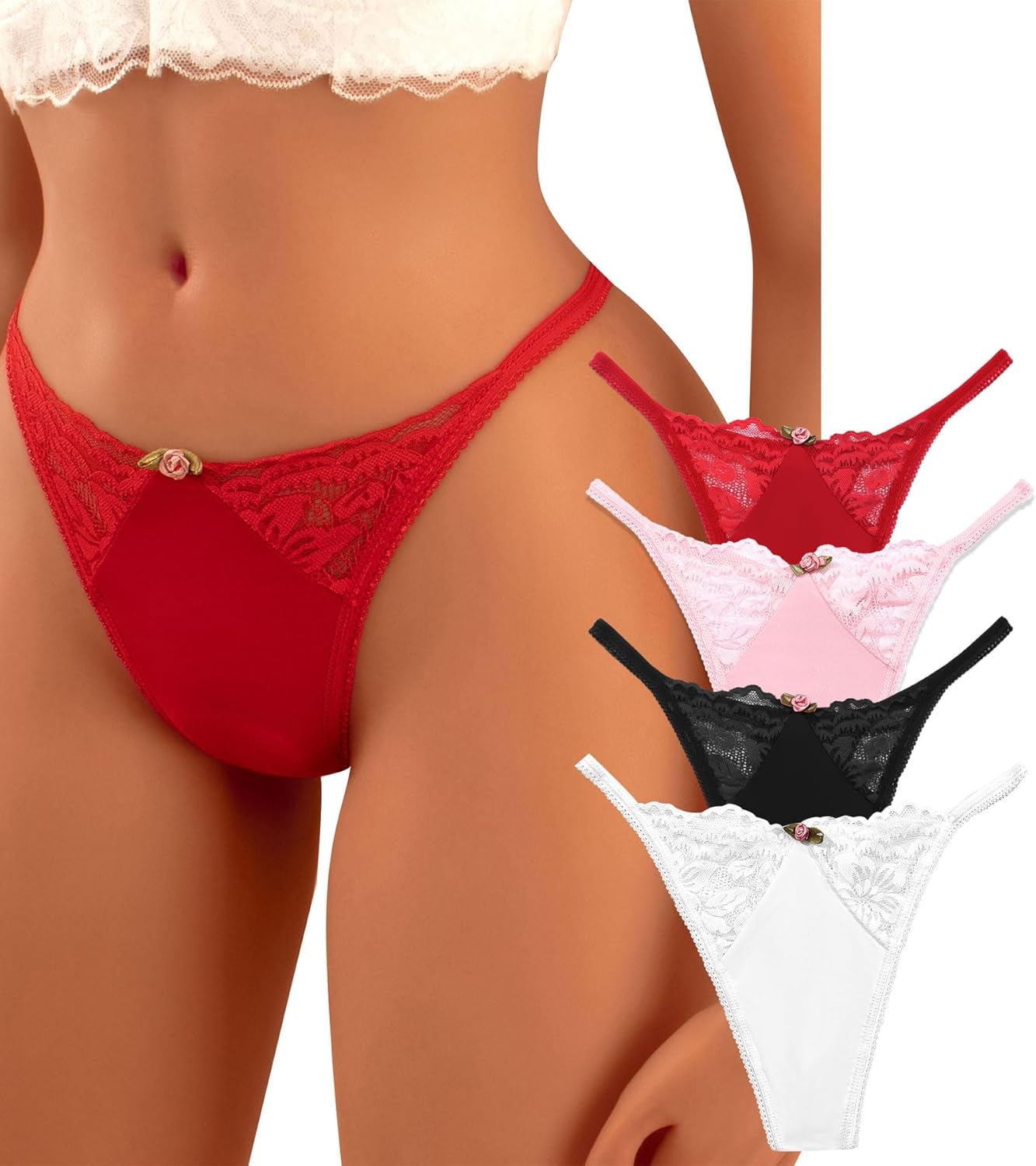 G-String Thongs for Women Sexy Underwear Stretch T Back Lace Panties