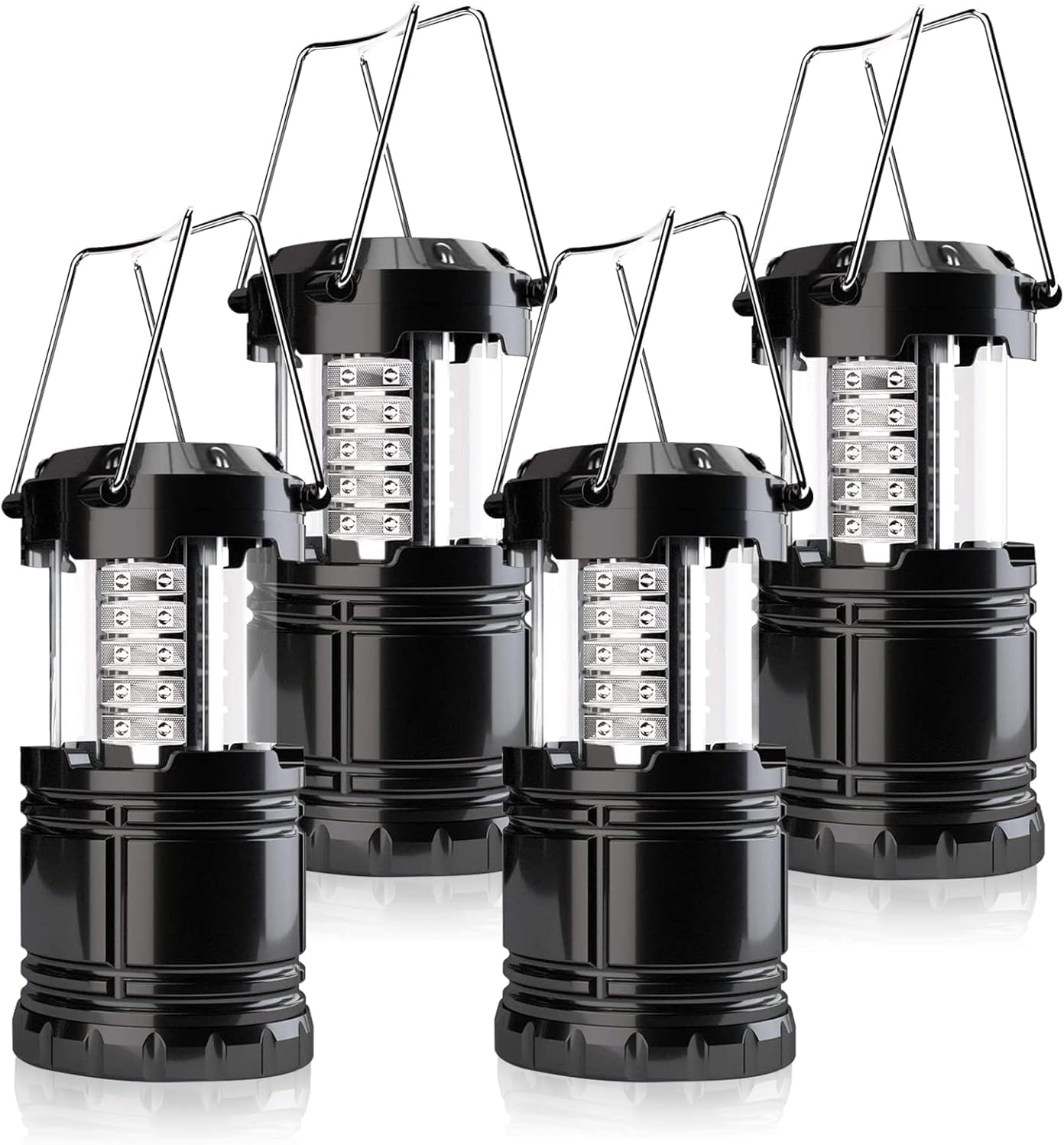 FRLONE Camping Lantern, 4 Pack Brightness Adjustable LED Camping Lights, Collapsible IPX4 Waterproof Survival Lanterns for Power Outages, Home Emergency, Camping, Hiking, Hurricane