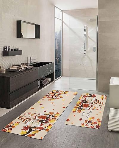 Miniatura 2 de Tapete de baño de gnomos de calabaza, antideslizante, de secado rápido y absorbente, tierra de diatomeas, fregadero, dormitorio, cocina, lavable,