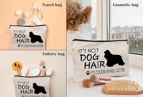 Miniatura 5 de Lacosu Bolsa de maquillaje con texto en inglés "It's Not Dog Hair", divertida bolsa de maquillaje para amantes de los perros, mujeres y niñas,