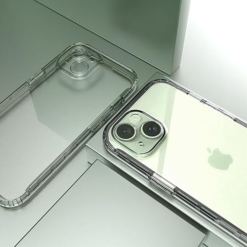 Miniatura 4 de IDweel Funda para iPhone 15 con protector de pantalla (vidrio templado), híbrida 2 en 1, a prueba de golpes, suave, delgada, transparente, con