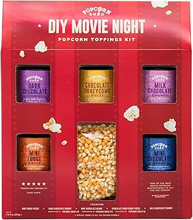DIY Movie Night Popcorn Toppings Kit, Make Your Own Popcorn, Five Delici...