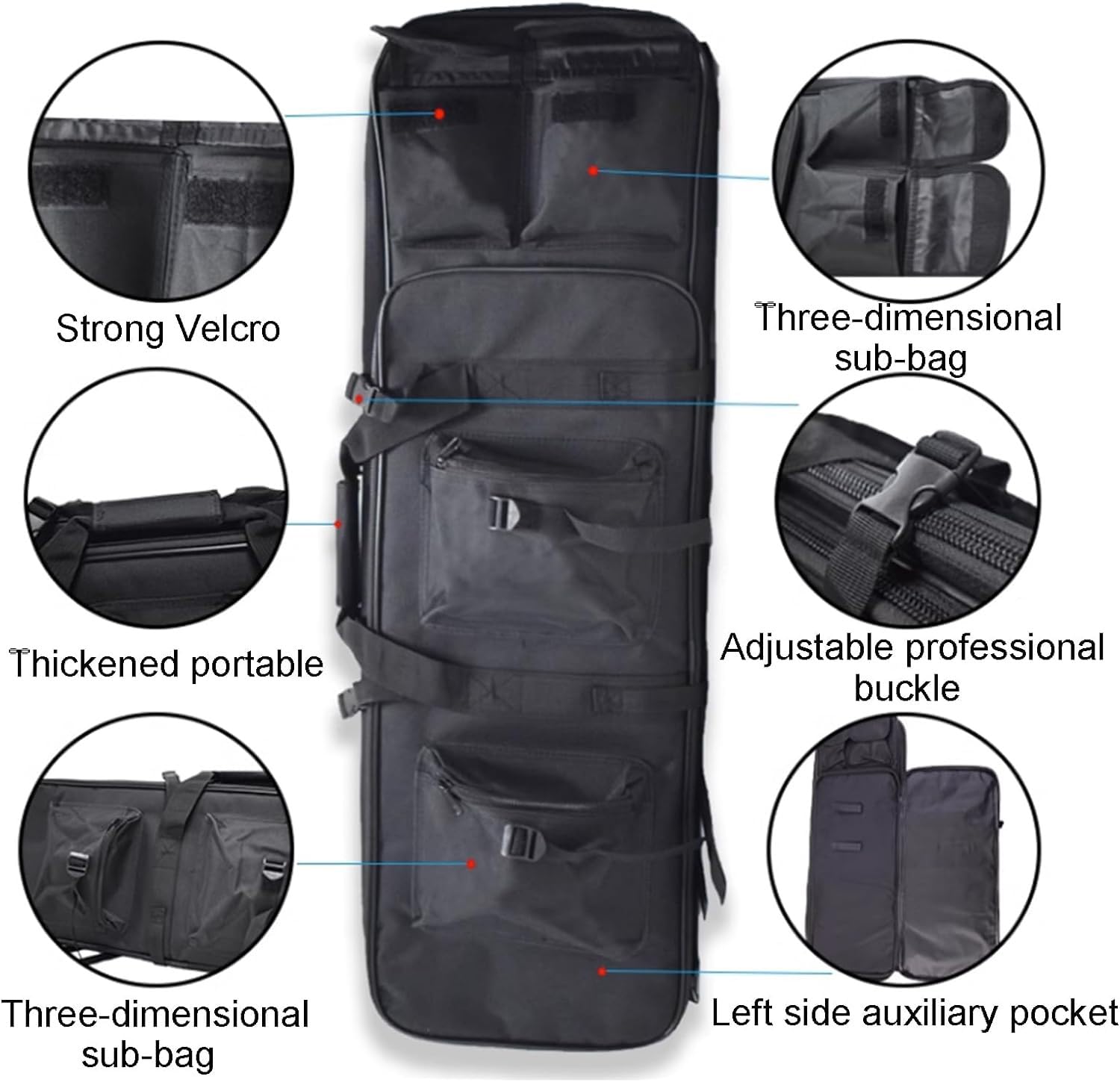 Bolsa Táctica de Escopeta, Estuche de Pistola Acolchado Suave, Bolsa de Escopeta Airsoft, Bolsa para Rifles, Mochila de Almacenamiento para Pistola y Revista B,118cm