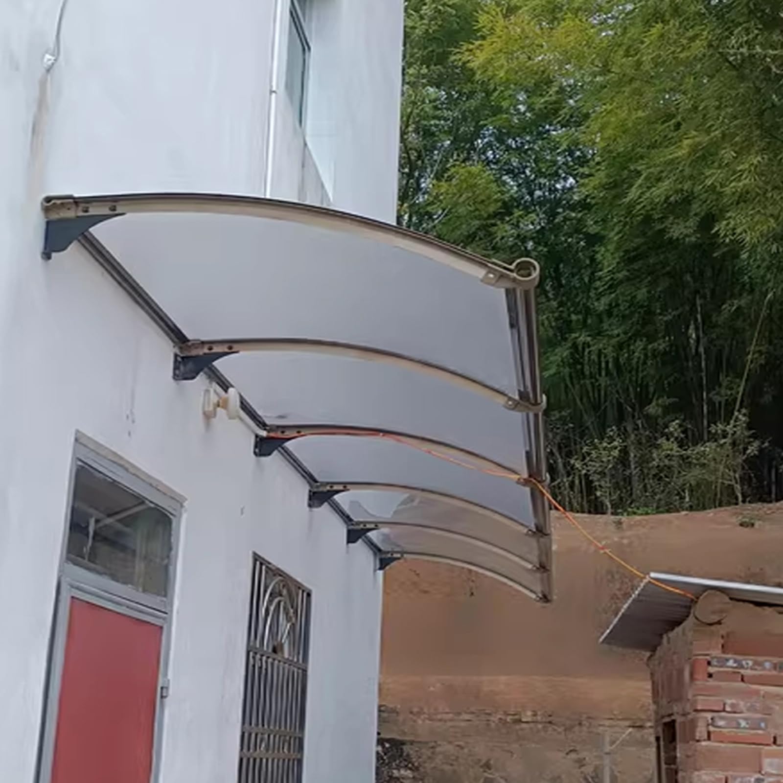 Abri de porte résistant au soleil abri pluie extérieur 80x80